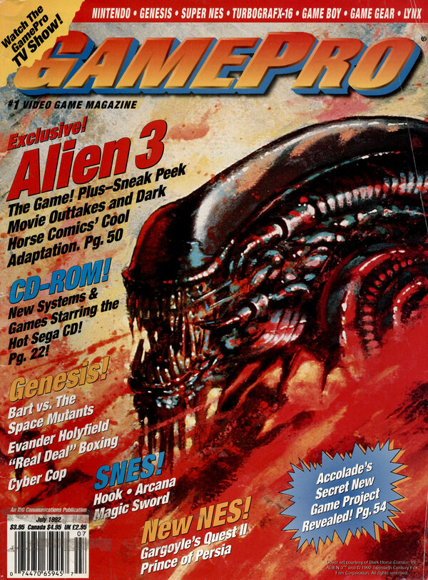 GamePro 036 (Jul 1992) Alien 3 cover